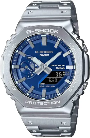 Series Blue Dial Stainless Steel Watch 49.8mm - emotion module GMB2100AD-2A G-Shock Casio Full Metal 2100 