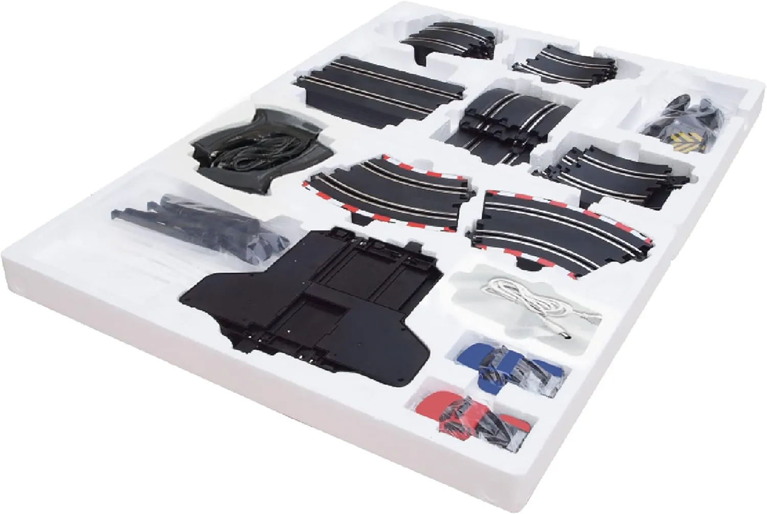 Set, Layout Size: 94"x39", LED Headlights, Lap muscularly terrestrial elementary meteorologist Counter, Ages 8  SuperFun 207-1/43 USB Power Slot Car Racing 