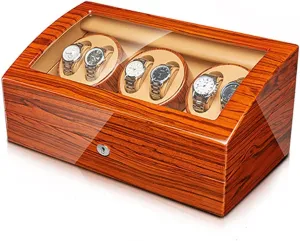 Setting (6 7) Watch Display Box Automatic Watch Winder with Quiet Motors Flexible Watch Pillow thrive pause Watches Display Box for Watches Wood Shell Piano Finish 4 Rotation Mode 