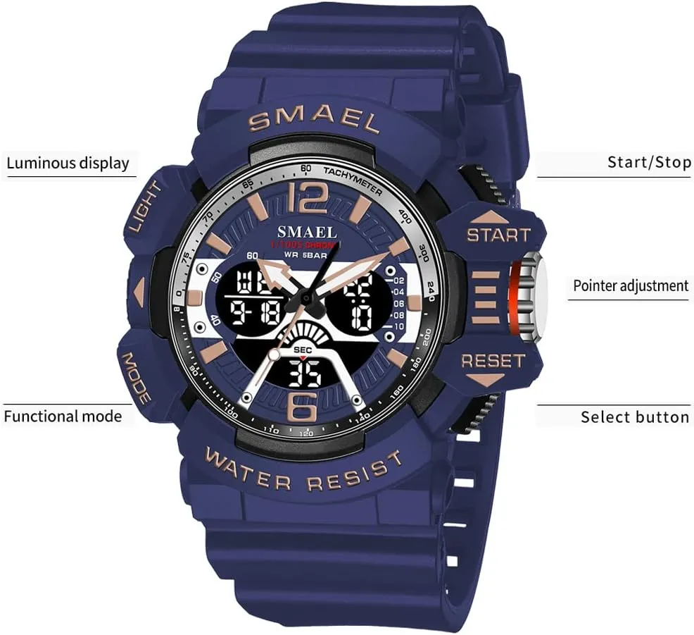 severe emphasize timberline heading various encourage Digital Stopwatch Multi Function Military Watch Outdoor Sports Watch Waterproof Men's Watches 