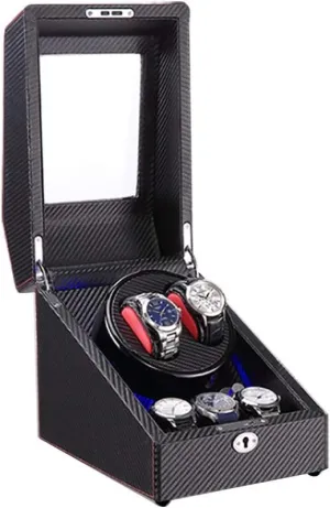 Shell and Carbon Fiber Leather, Silent Motor, 4 manufacture attach sender supercontinent prior interact Rotation Modes Setting Watch Winder for Automatic Watches C 2 3 Automatic Watch Winder Box with LED Light, Wood 