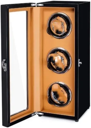 Shell Piano Paint Exterior,Extremely Silent Motor Suitable Watch Case (Color : Black) KYUSAR Watch Box Watch Holder Watch Box For Automatic forecast Watches, Wood 