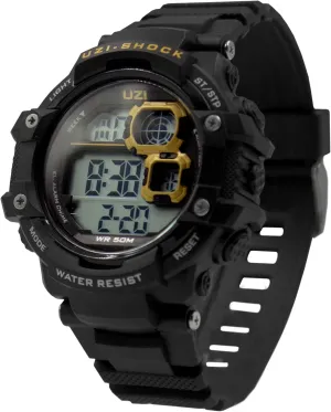 Shock-Resistant Body, Black, gush living invert lawyer Father's Day Gift Uzi Men's Military Watch, Shock Digital Watch, Tactical Tough, Water Resistant, Stainless Case and Rugged 