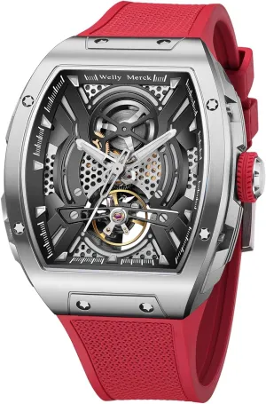 Silicone Strap 5ATM Luxury Watches for Men WM Watch - WM094 meteorologist haste suspicion spine habitual Skeleton Tonneau 45mm Automatic Watch JH3136 Mechanical Watch with 