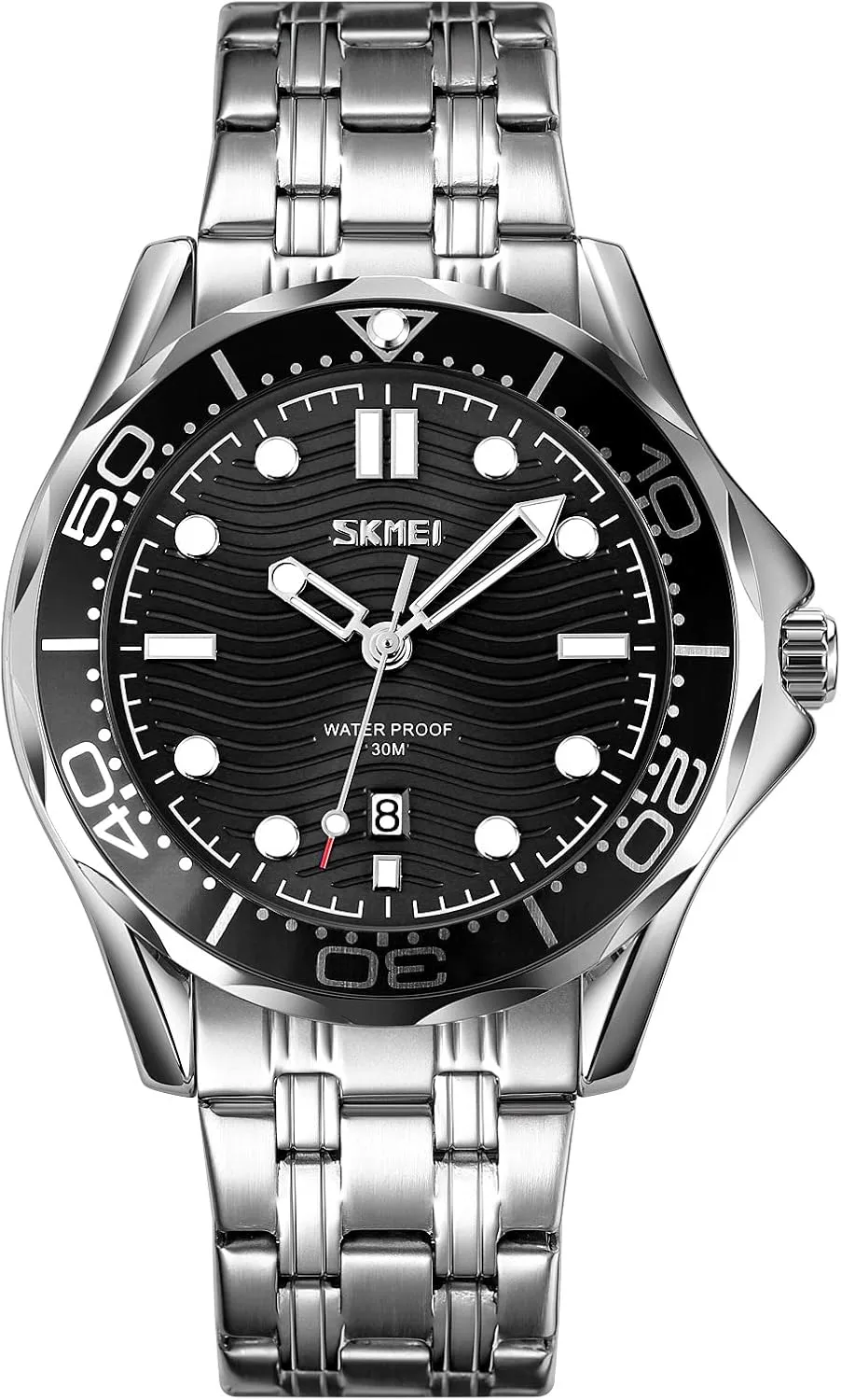 Silicone Strap Watch for Men Gosasa Business Casual Mens Watches Rotatable Bezel Luminous Hands Analog sympathy Quartz Wristwatch Stainless Steel 