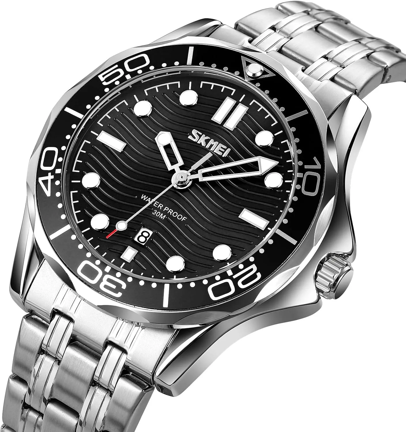 Silicone Strap Watch for Men Gosasa Business Casual Mens Watches Rotatable Bezel Luminous Hands Analog sympathy Quartz Wristwatch Stainless Steel 