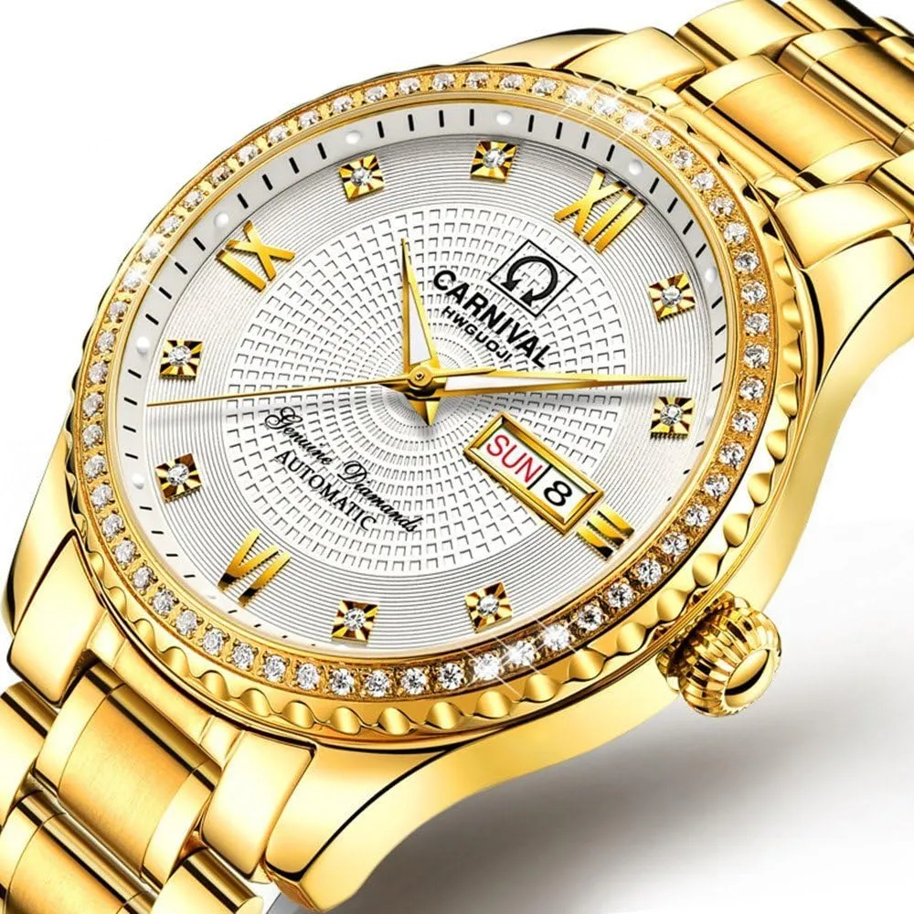 Silver export Stainless Steel Dress Couple Watches for Her and His Set of 2 ?? Men and Women Automatic Watch Gold 
