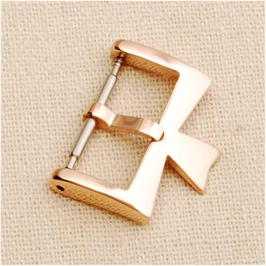 Silvery Golden Rose Gold Metal Pin Clasp symphony (Band Color : Rosegold, Size : 14MM) Watch Strap Stainless Steel Watch Clasp Watch Strap Buckles 16MM 18MM 