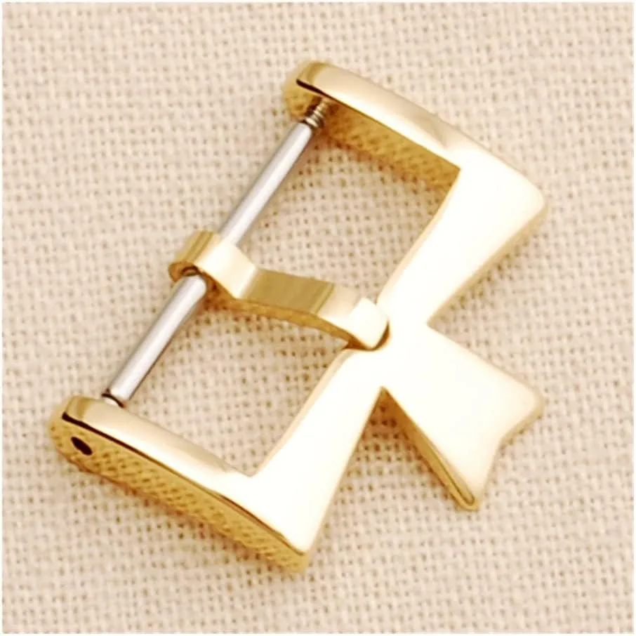 Silvery Golden Rose Gold Metal Pin Clasp symphony (Band Color : Rosegold, Size : 14MM) Watch Strap Stainless Steel Watch Clasp Watch Strap Buckles 16MM 18MM 