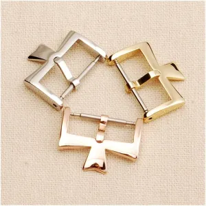 Silvery Golden Rose Gold Metal Pin Clasp symphony (Band Color : Rosegold, Size : 14MM) Watch Strap Stainless Steel Watch Clasp Watch Strap Buckles 16MM 18MM 