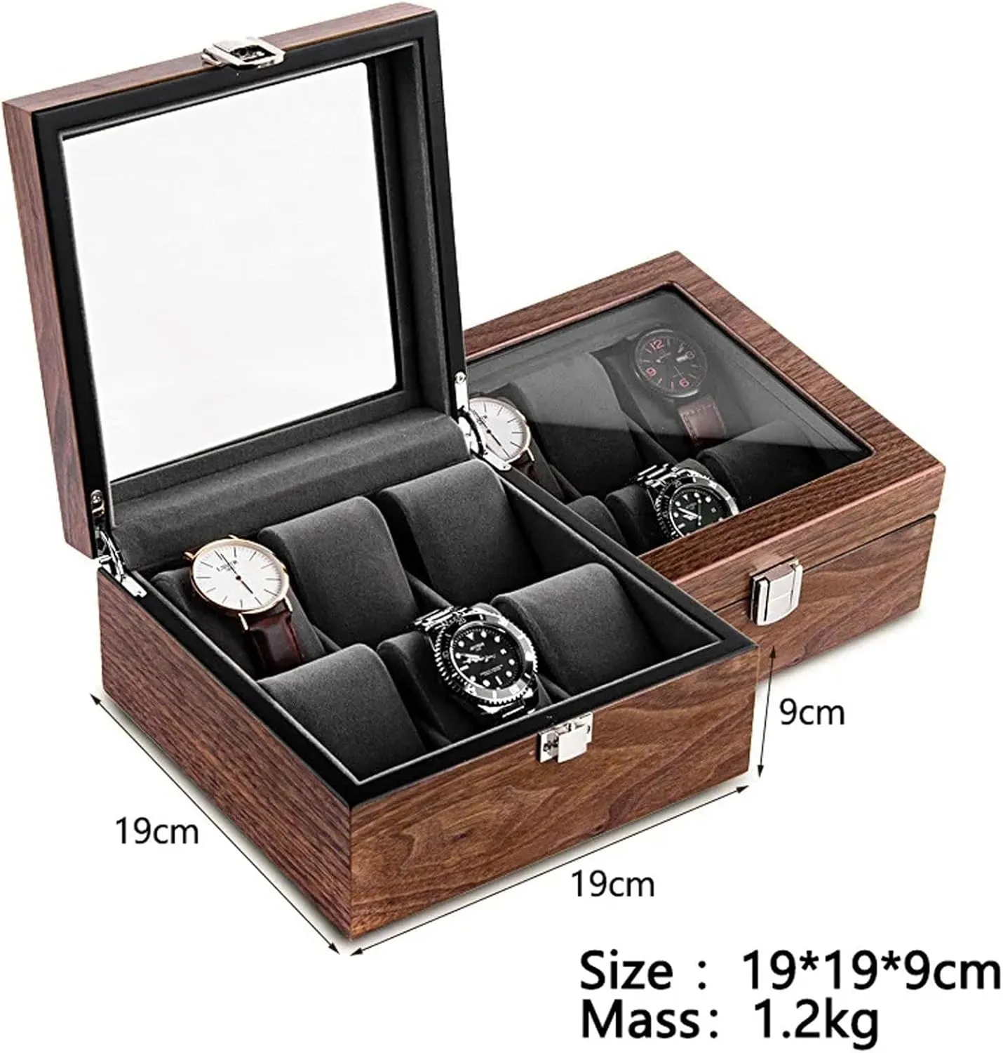 Simple Household High-grade Wooden Mechanical Watches Bracelet Collection Display Box Watch Box Case(Transparent cover 6) herald Watch Storage Box, Walnut Watch Storage Box 