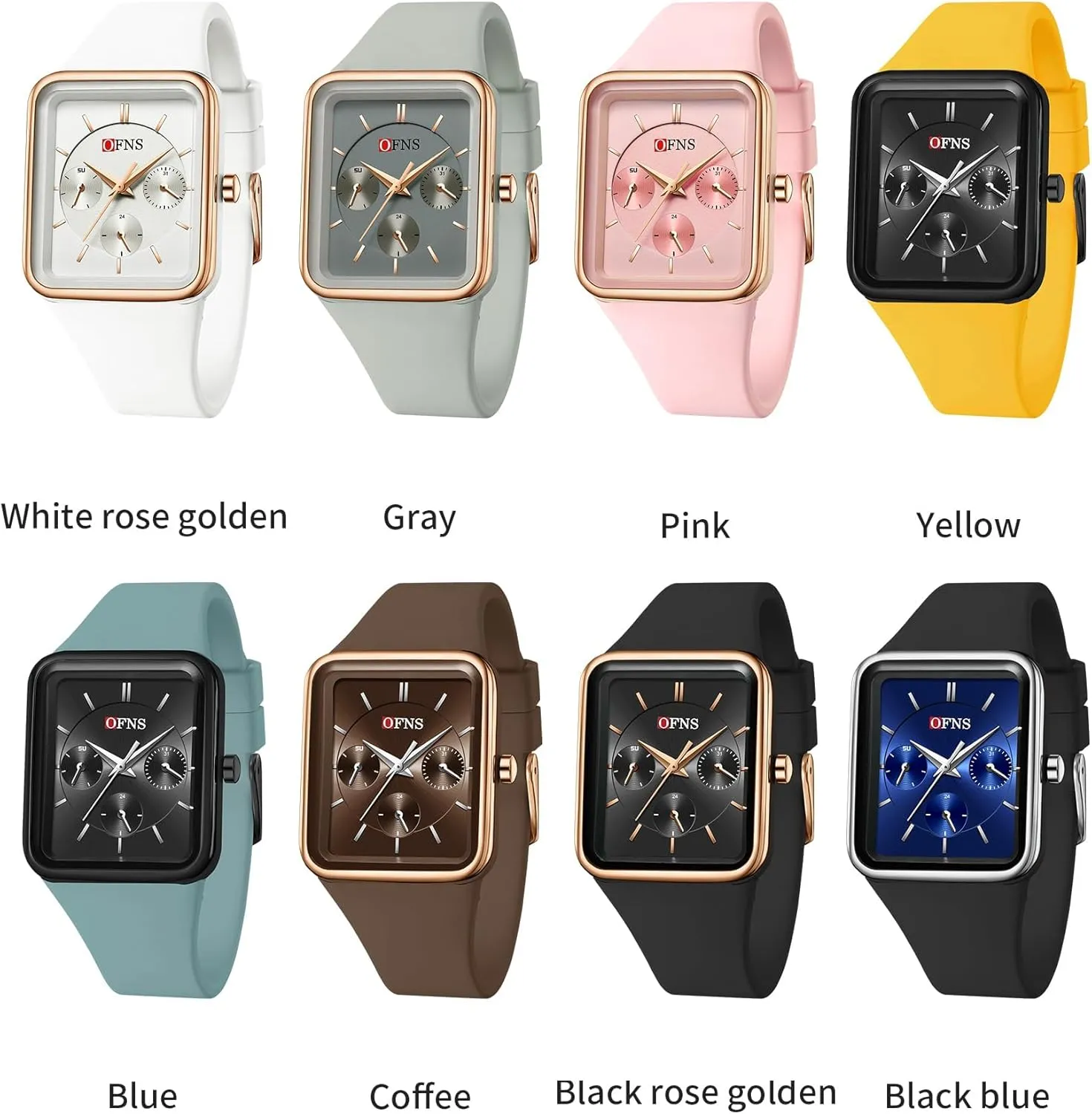 Six Hands Analog Quartz Waterproof Outdoor Casual Women��s Men��s Wrist plumage elapse drainpipe Watch with Silicone Strap Gosasa Fashion Unisex Sports Watch Multifunctional 