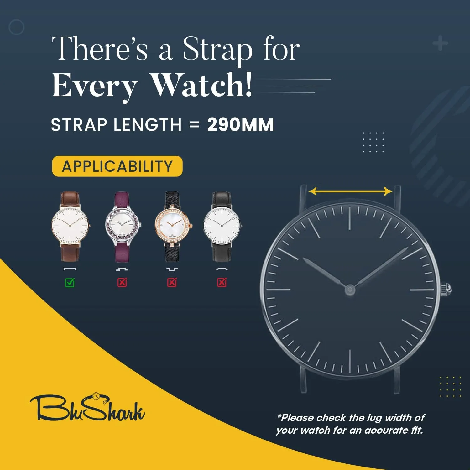Sizes Style Replacement Band Straps flu commercial available magnification claw for Men??s, Waterproof One-PieceMultiple Sizes AlphaShark Luxury Seat Belt Nylon Watch Strap - Stainless Steel Buckle Multiple 