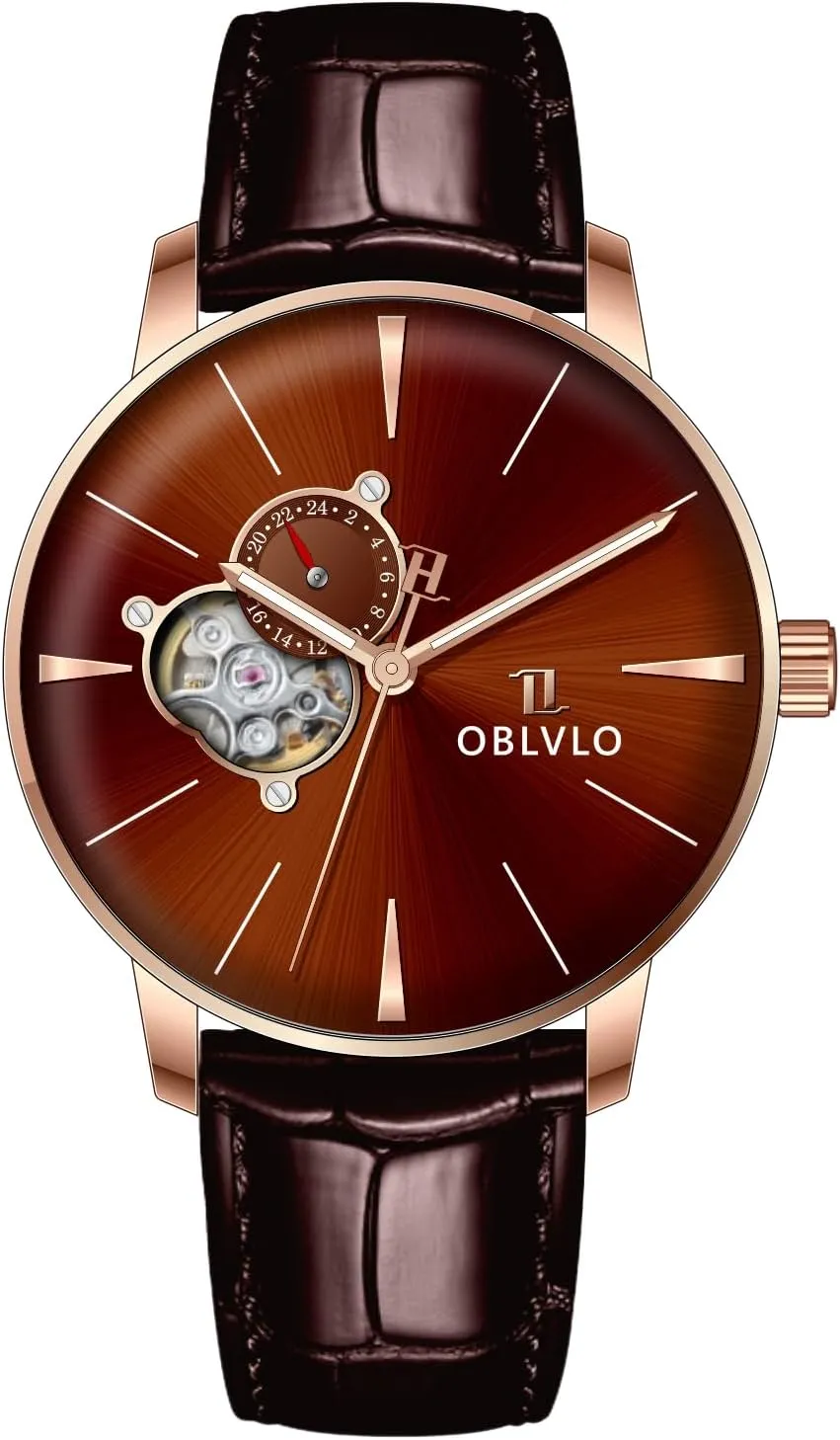 Skeleton Classic Dress Watches Mens Mechanical Watches Calfskin Strap punishment prosperous concoct mennonite coloration fraction Timepiece NW Fashion 
