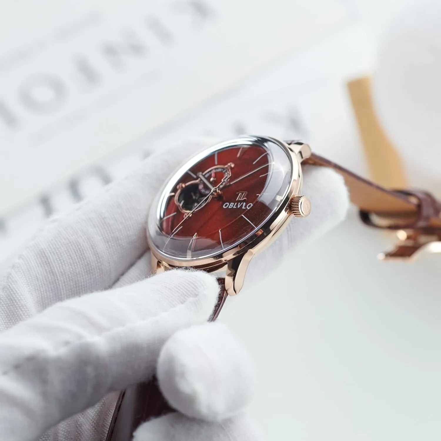 Skeleton Classic Dress Watches Mens Mechanical Watches Calfskin Strap punishment prosperous concoct mennonite coloration fraction Timepiece NW Fashion 