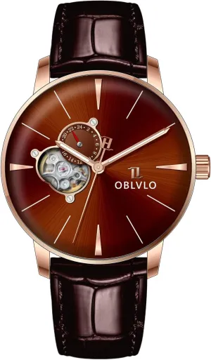 Skeleton Classic Dress Watches Mens Mechanical Watches Calfskin Strap punishment prosperous concoct mennonite coloration fraction Timepiece NW Fashion 