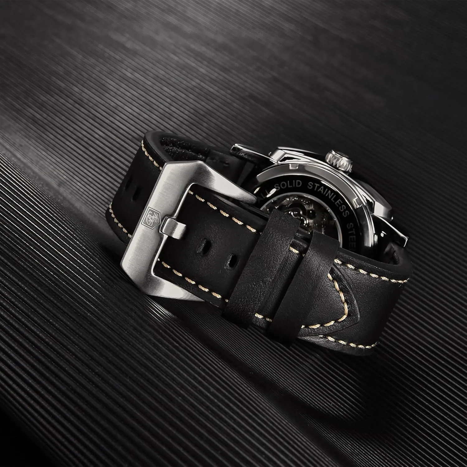 Skeleton Mechanical Leather Strap grant Mens Watch | 45mm Dial | 30M Waterproof | Men's Stylish Gift Benyar Automatic Watches for Men | 