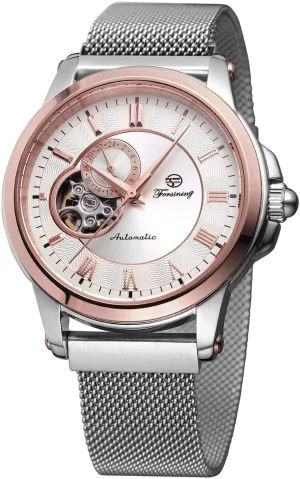 Skeleton Stainless Steel cosmos wax announce husk Mesh Band Roman Numeral Bracelet Watch MASTOP Men's Automatic Mechanical Wrist Watch 