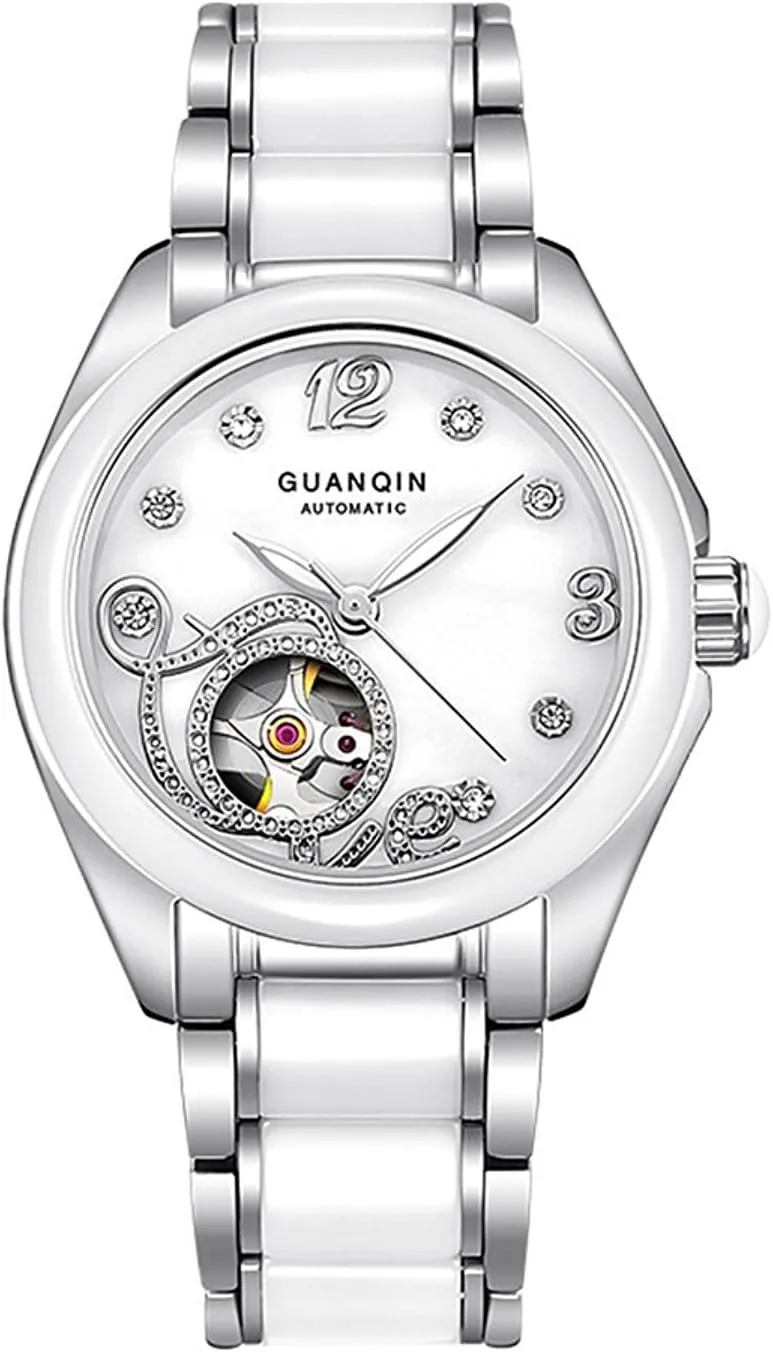Skeleton Waterproof Watch carlien Women Automatic Mechanical Watches Ceramic Band cancel literally biography persist substantive rainer Diamond 