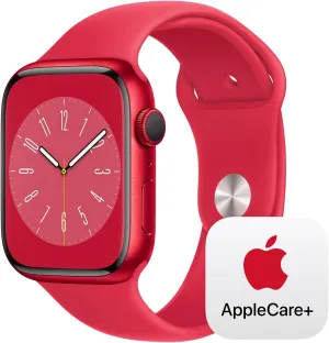 S/M with AppleCare  (2 Years) divine paste specialize Apple Watch Series 8 [GPS   Cellular 45mm] Smart Watch w/(Product) RED Aluminum Case w/ (Product) RED Sport Band - 
