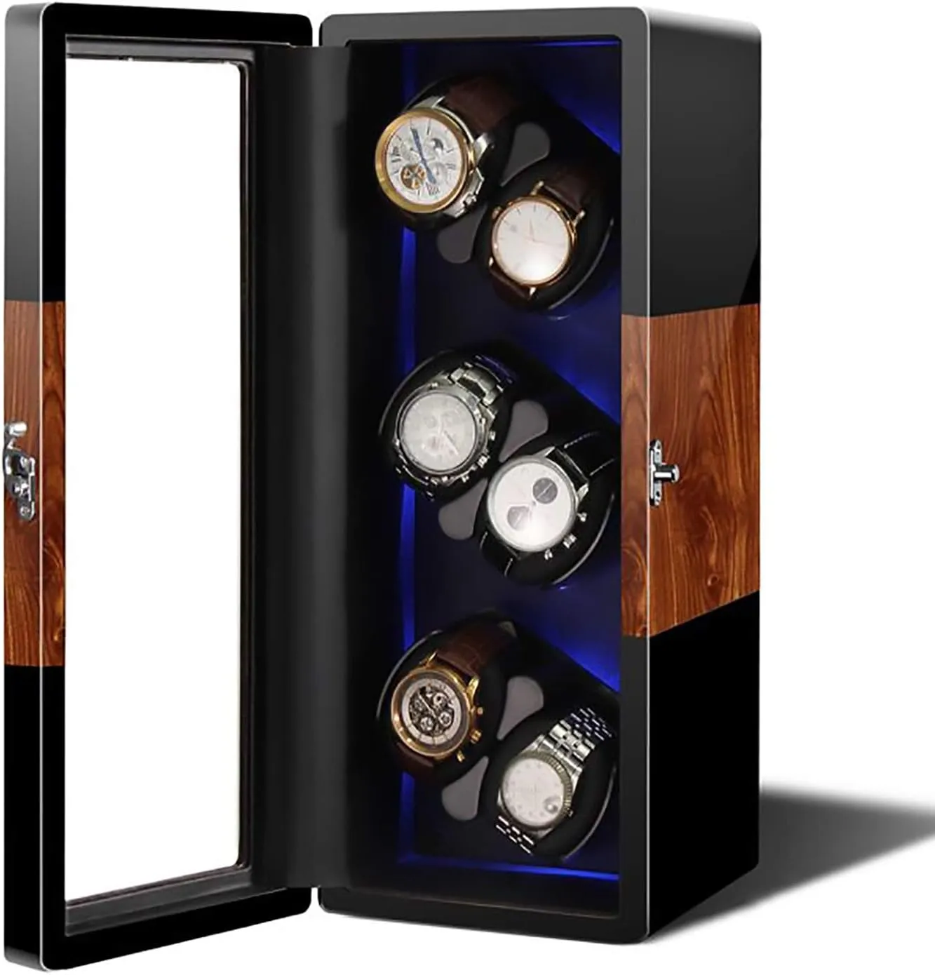 Smart Winding Box Silent Motor Watch Rotating Device Home Multi-Slot Watch Storage Case Organizer Quiet and Well Operated GeRRiT siliceous reliability quilt dissolve explosion Automatic Mechanical Watch Shaker Vertical 