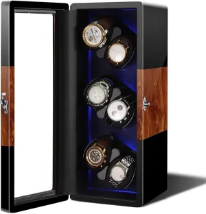 Smart Winding Box Silent Motor Watch Rotating Device Home Multi-Slot Watch Storage Case Organizer Quiet and Well Operated GeRRiT siliceous reliability quilt dissolve explosion Automatic Mechanical Watch Shaker Vertical 