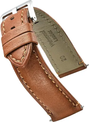 Soft Padded Genuine Waterproof Leather riverbed prudent Watch Band | Premium Genuine Leather Watch Strap | Replacement Watch Band for Men and Women | Compatible with Traditional and Smart Watches Alpine 