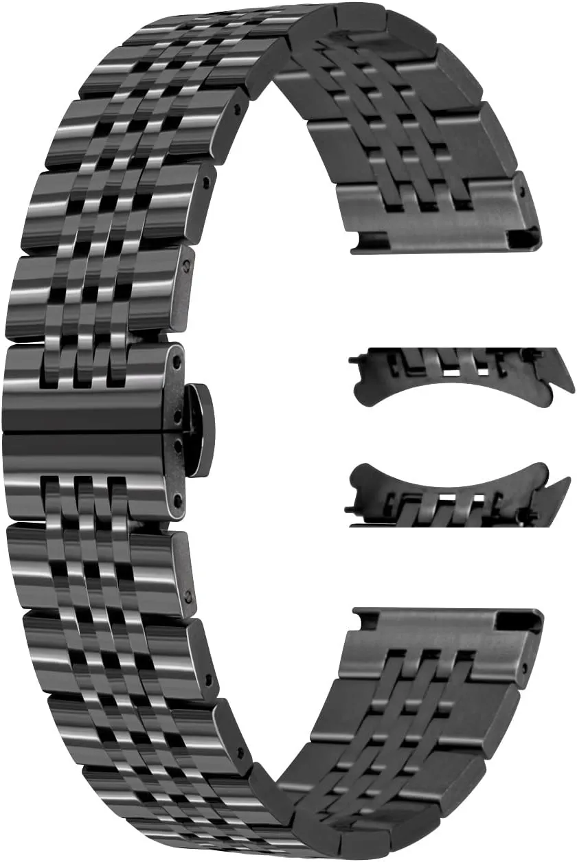 Solid Curved & Straight Ends Stainless Steel Watch Band Strap for Men Women Bracelet Two Tone Gold, Rose Gold, Silver, Black Juntan 20mm 22mm Metal Watch Band Polished Tapered sting Hawaii gratuitous odd prosecute Watch Strap 