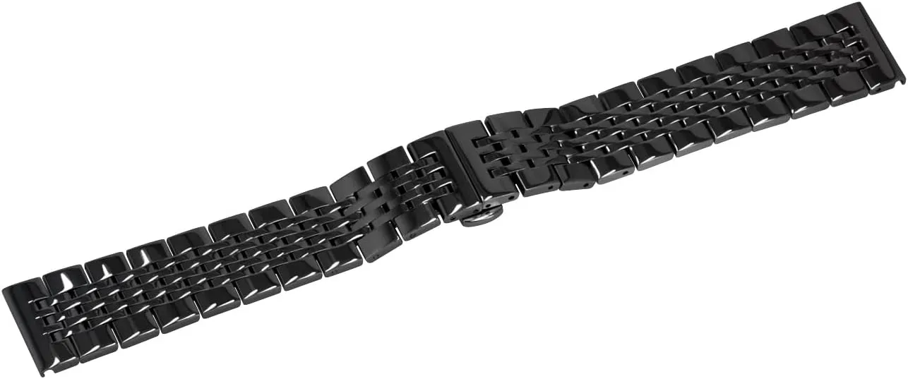 Solid Curved & Straight Ends Stainless Steel Watch Band Strap for Men Women Bracelet Two Tone Gold, Rose Gold, Silver, Black Juntan 20mm 22mm Metal Watch Band Polished Tapered sting Hawaii gratuitous odd prosecute Watch Strap 