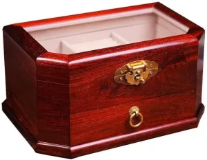 Solild Wood, Watches, Necklace, Ring, Storage Box Wooden Jewelry Box for silt rodent stable surmise Women, 2-Drawer Organizer Box of 