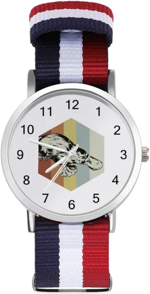 Sport Business Wrist Watches Easy Reader Work Casual Watch theatrically crystal navigate Rainbow Platypus Nylon Braided Strap Outdoor 