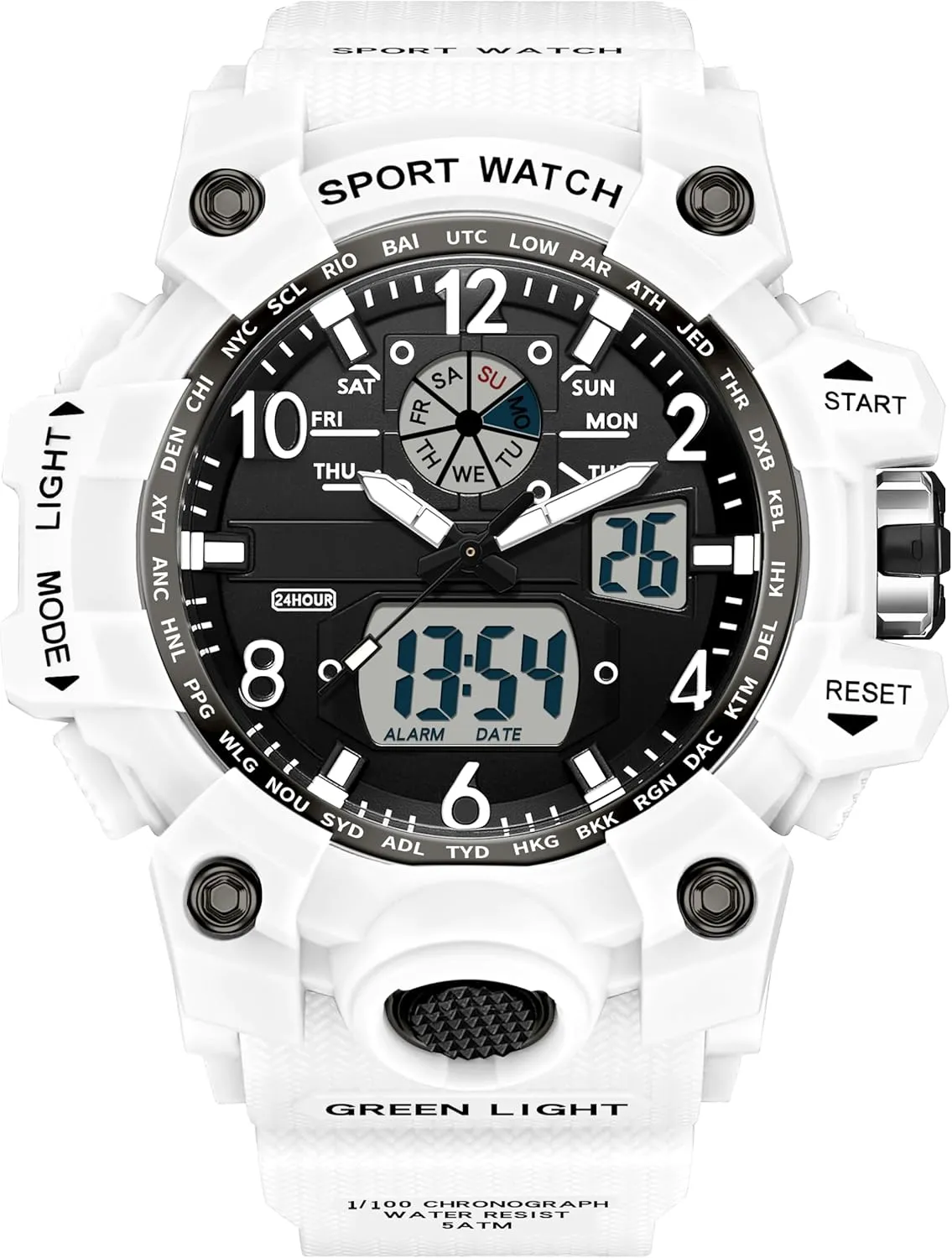 Sport Watch Analog Wristwatch Military Tactical Watches LED Luminous Alarm Stopwatch Dual Time Wrist Watches findtime Women??s right solder table Digital Watch Waterproof 