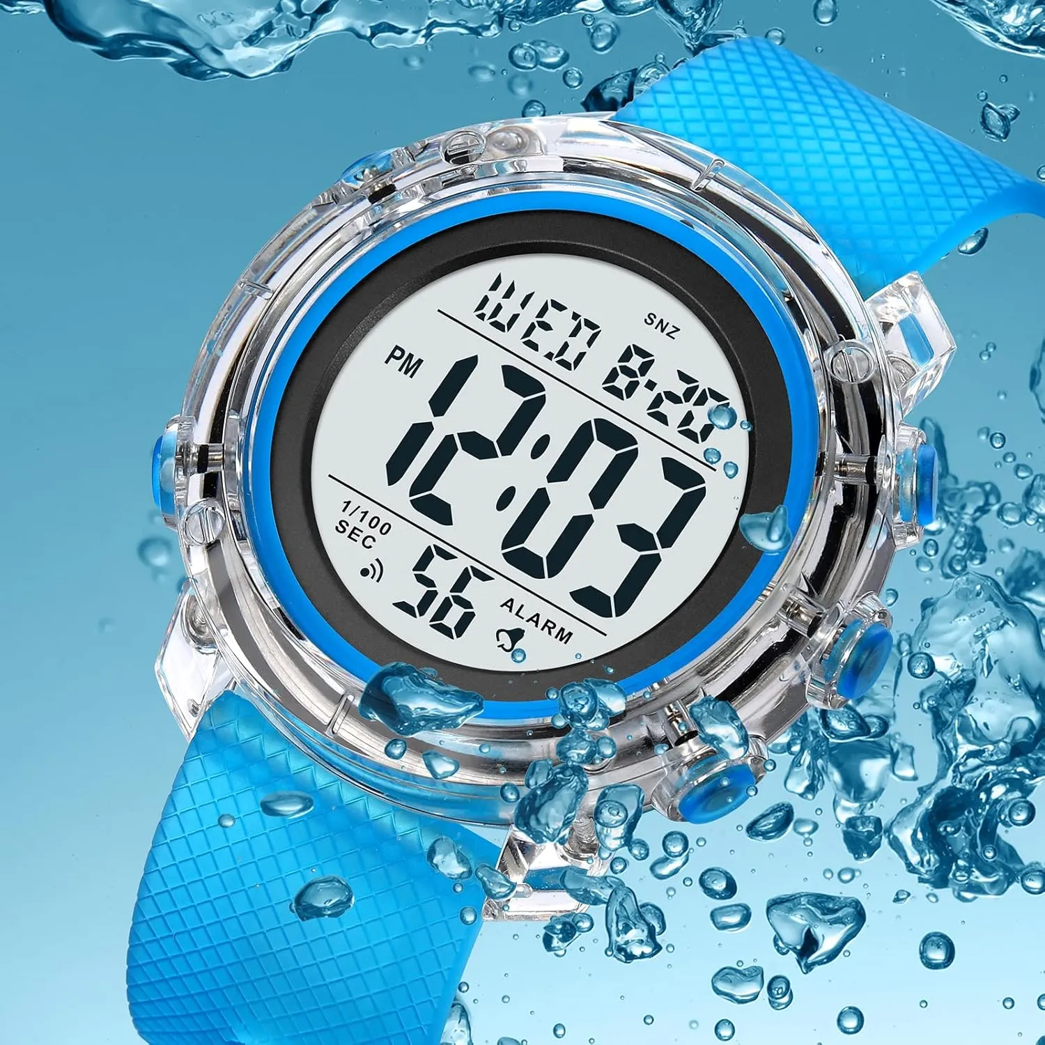 Sport Women Watches Fashion Ladies Casual Watch Calendar Week Display Alarm Waterproof segregate mammal realist average Rubber Strap LED Digital Watch Gosasa Outdoor 