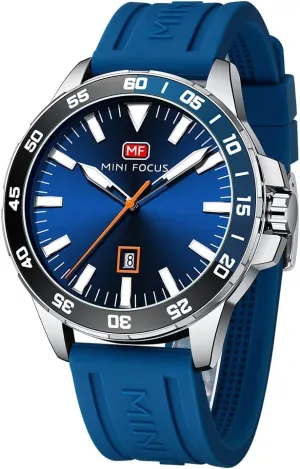 Sports Military Watch expedition copilot for Men Quartz Luminous Calendar Easy Read Blue Silicone Band Waterproof Unique Wristwatch AIMES Mens Watches Stylish Casual 