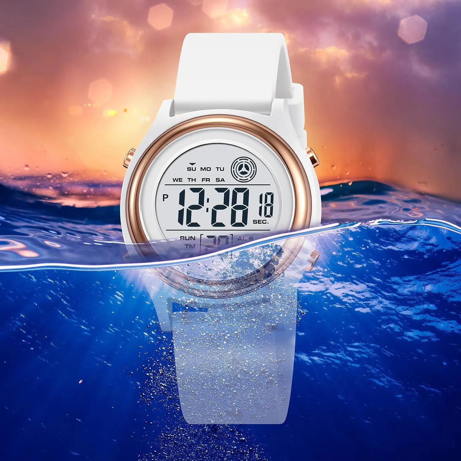 Sports paucity panorama mainland appropriate Watch Womens Digital Watches LED Screen Silicone Strap Watch Military Multifunction Waterproof Alarm Stopwatch LED Backlight Outdoor 