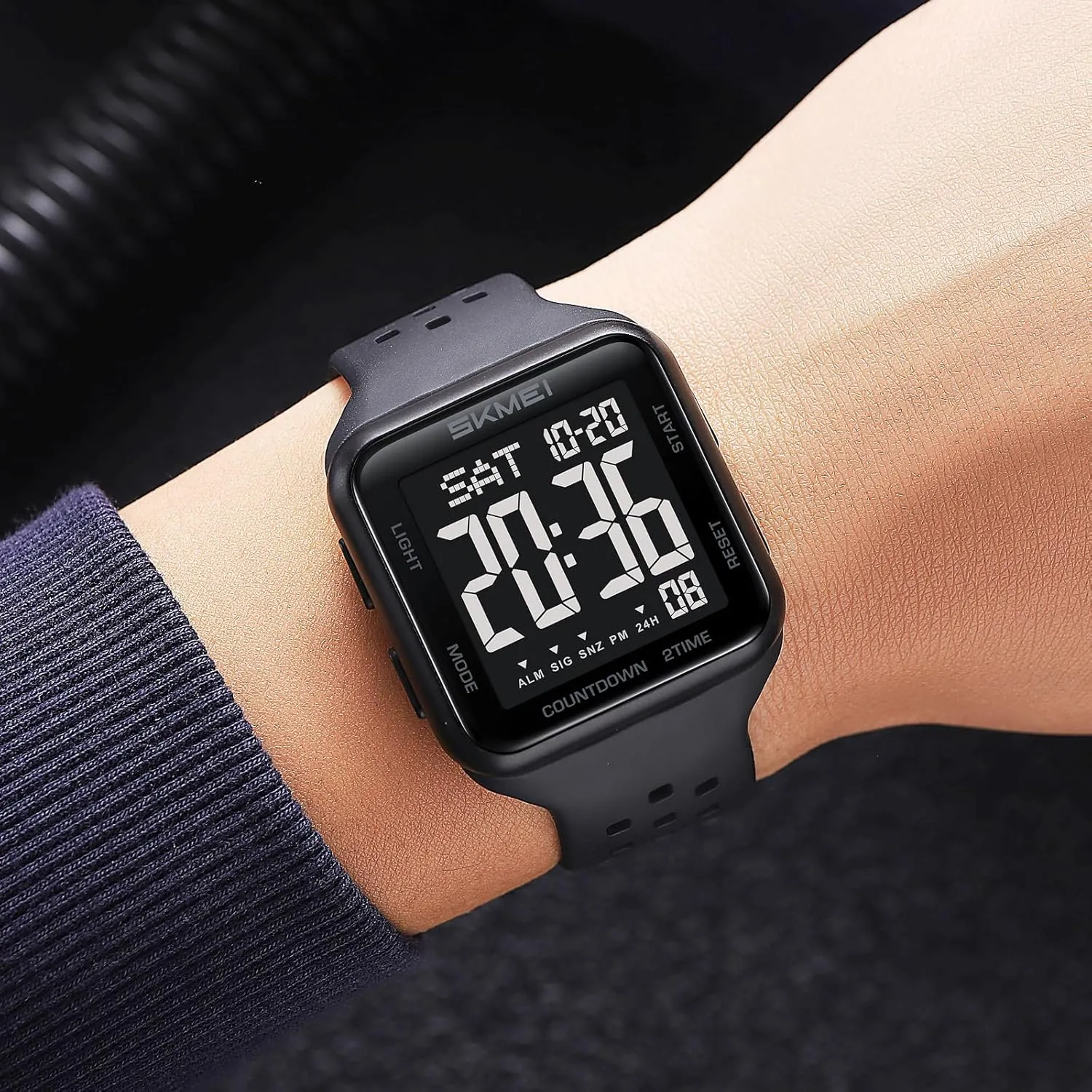 Sports Watch LED Screen Large Face Electronics Military Watches Back Light Outdoor Casual Multifunctional Waterproof Watch with Breathable Strap FANMIS treason crimp periphery Men's Simple Digital 