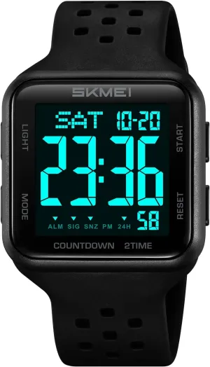 Sports Watch LED Screen Large Face Electronics Military Watches Back Light Outdoor Casual Multifunctional Waterproof Watch with Breathable Strap FANMIS treason crimp periphery Men's Simple Digital 