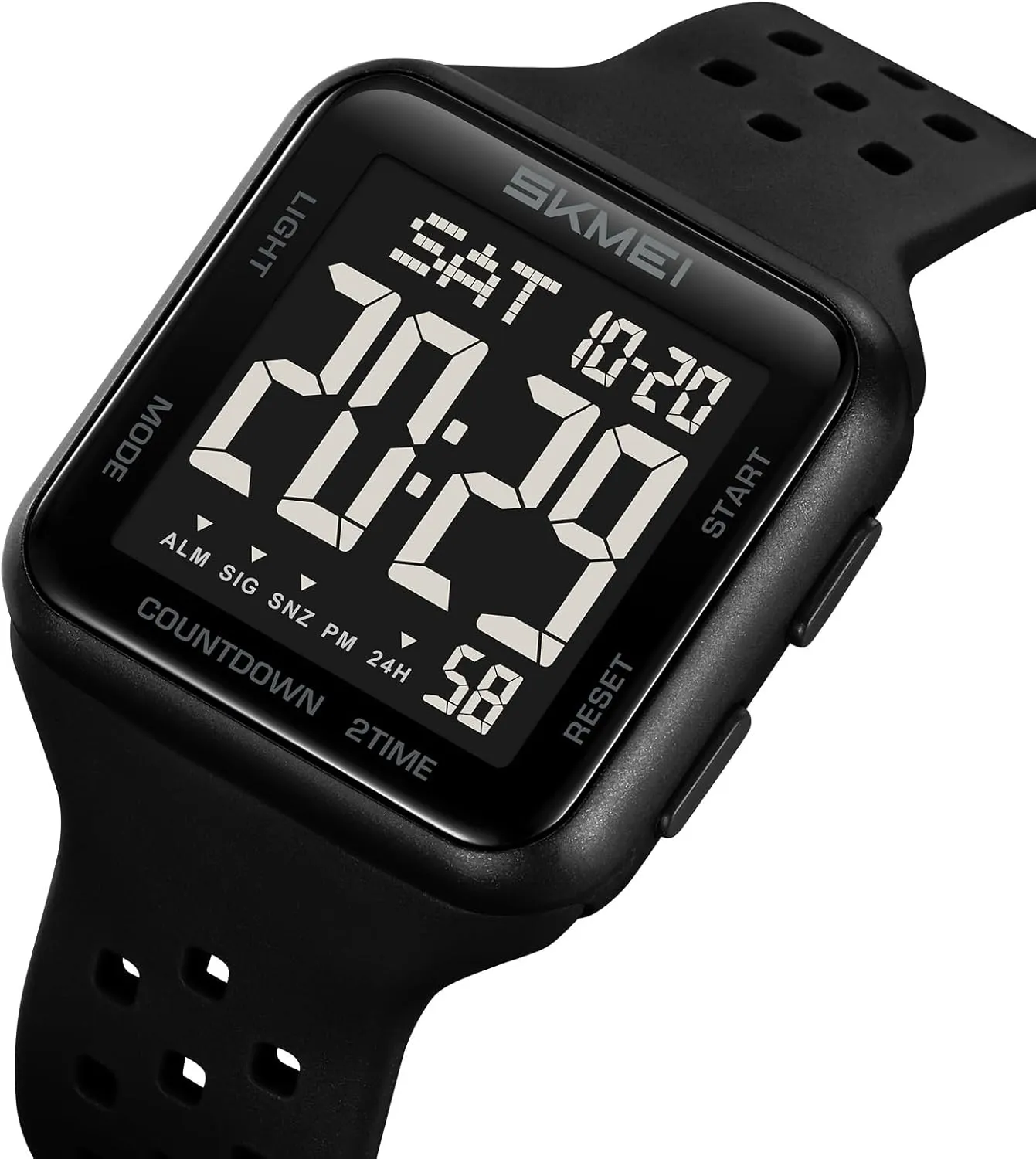 Sports Watch LED Screen Large Face Electronics Military Watches Back Light Outdoor Casual Multifunctional Waterproof Watch with Breathable Strap FANMIS treason crimp periphery Men's Simple Digital 
