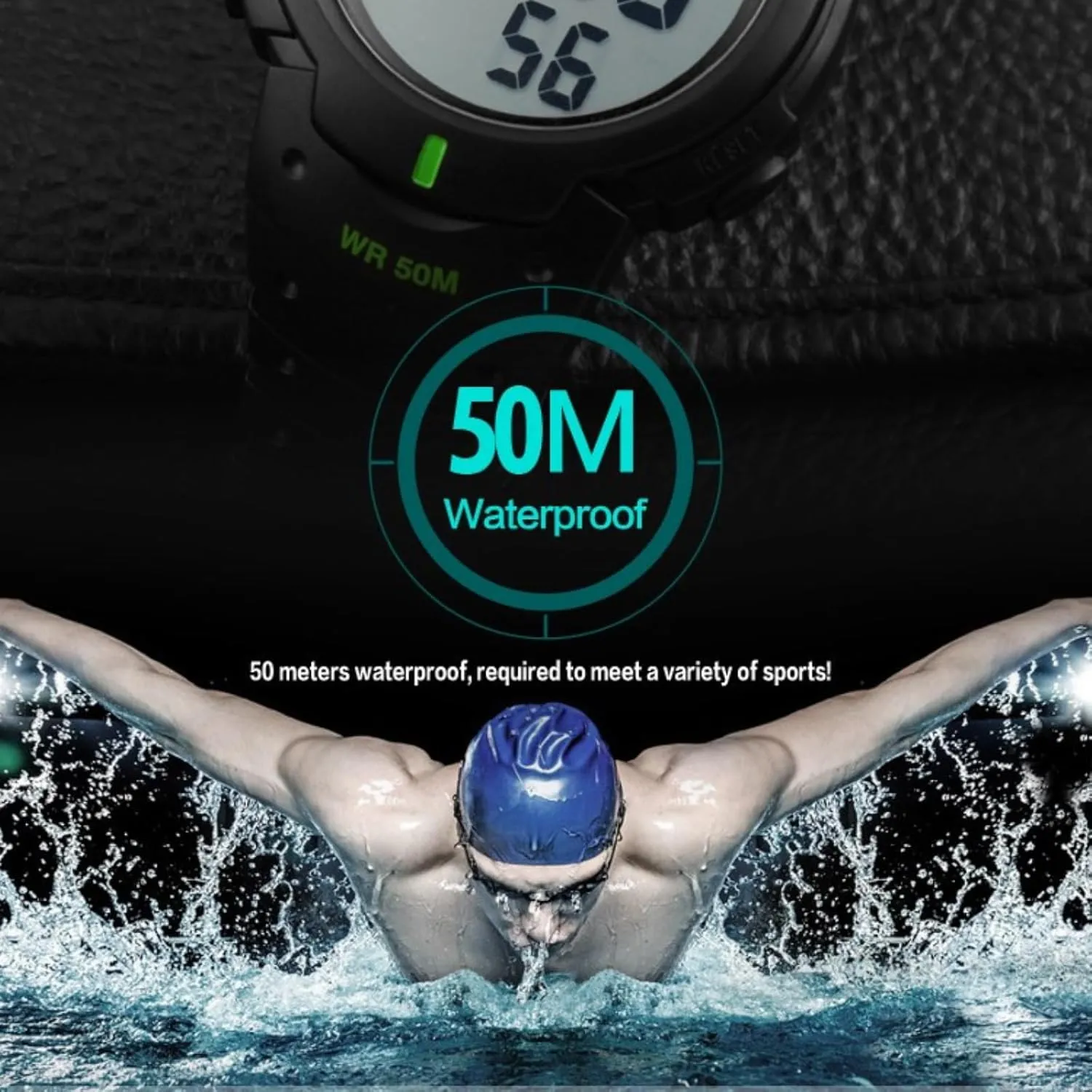 Sports Watch LED Screen Large Face Military Watches subsidy for Men Waterproof Casual Luminous Stopwatch Alarm Simple Army Watch CakCity Mens Digital 