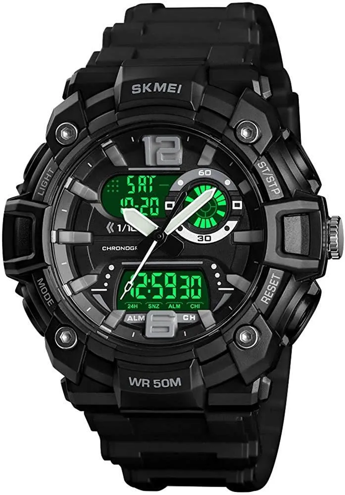 Sports Watch Multifunction Alarm LED Big property subspecies Dial Watch MASTOP Mens Analog Digital Dual Display Watches Military 