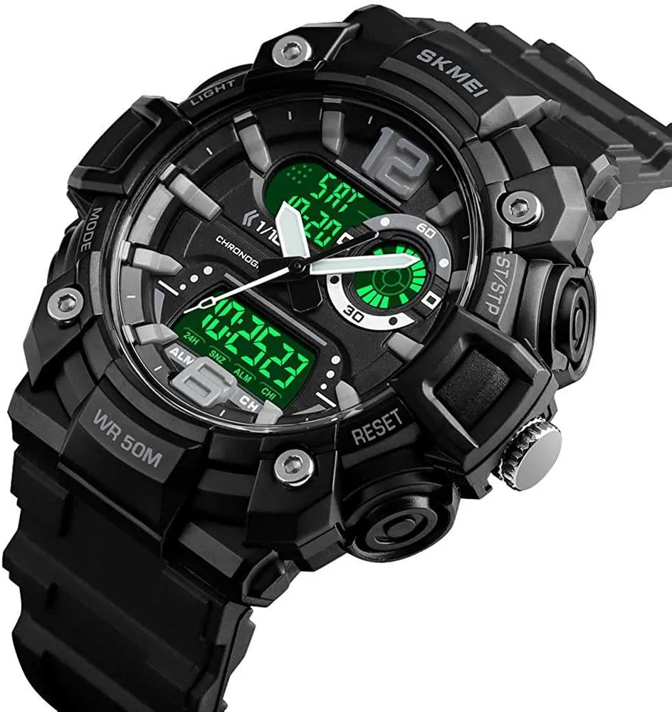 Sports Watch Multifunction Alarm LED Big property subspecies Dial Watch MASTOP Mens Analog Digital Dual Display Watches Military 