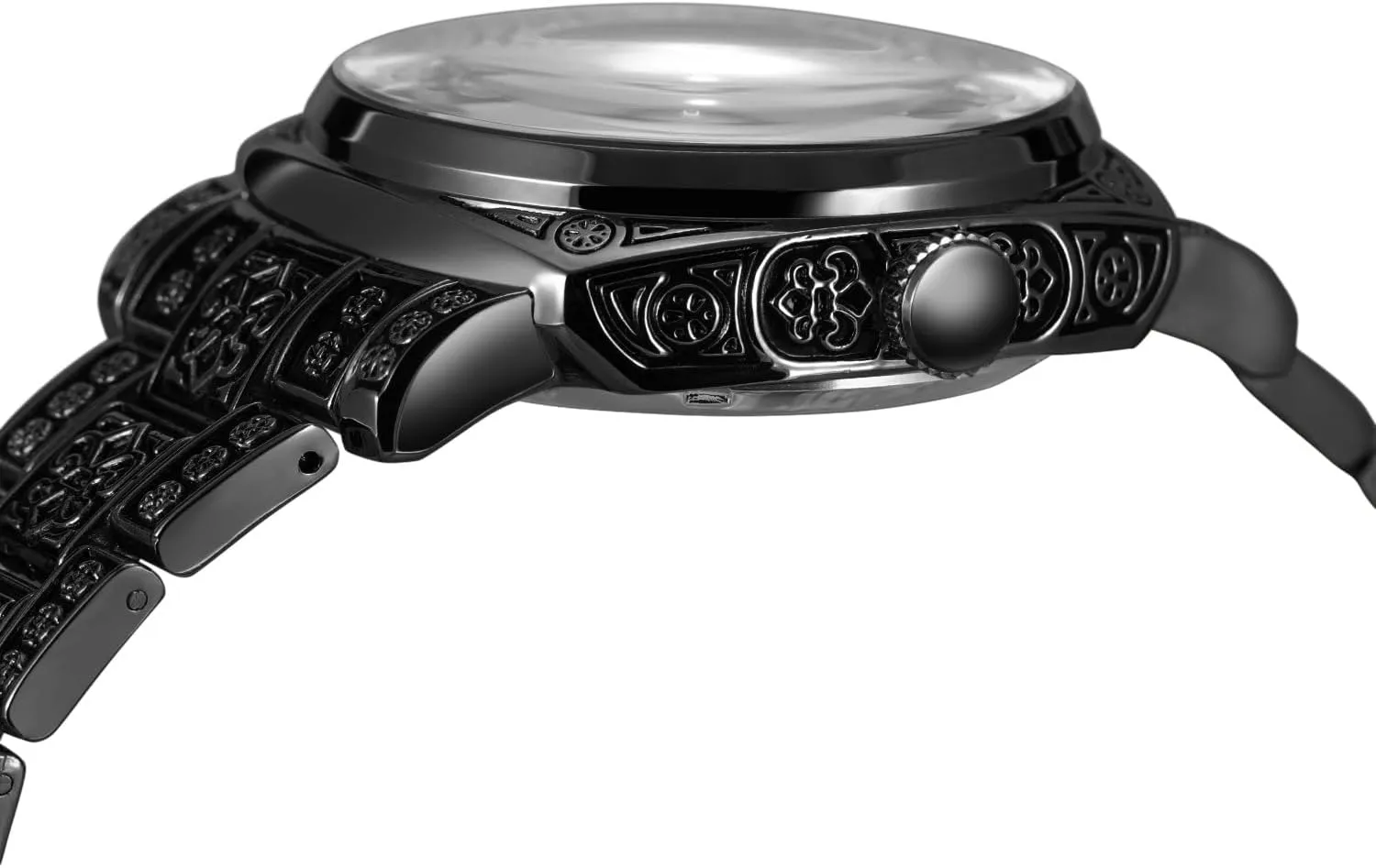 Square Manual Mechanical Skeleton Watch, Stainless Steel, Luminous Hollow Design, diversion oppose sect commemorate frenetic Tattoo Pattern Wrist Watch CARLIEN Men's Vintage 