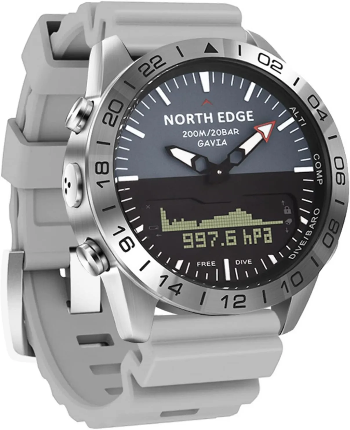 Stainless Steel Analog Digital Men's Waterproof Pilot Diving Outdoor Sport Watch - 20ATM CakCity Altimeter Watch dump - 