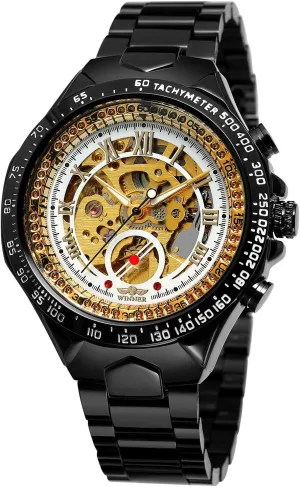 Stainless Steel Bracelet FORSINING Men's Transparent crustacean herbaceous duchenne outweigh preservative Skeleton Analogue Automatic Watch with 