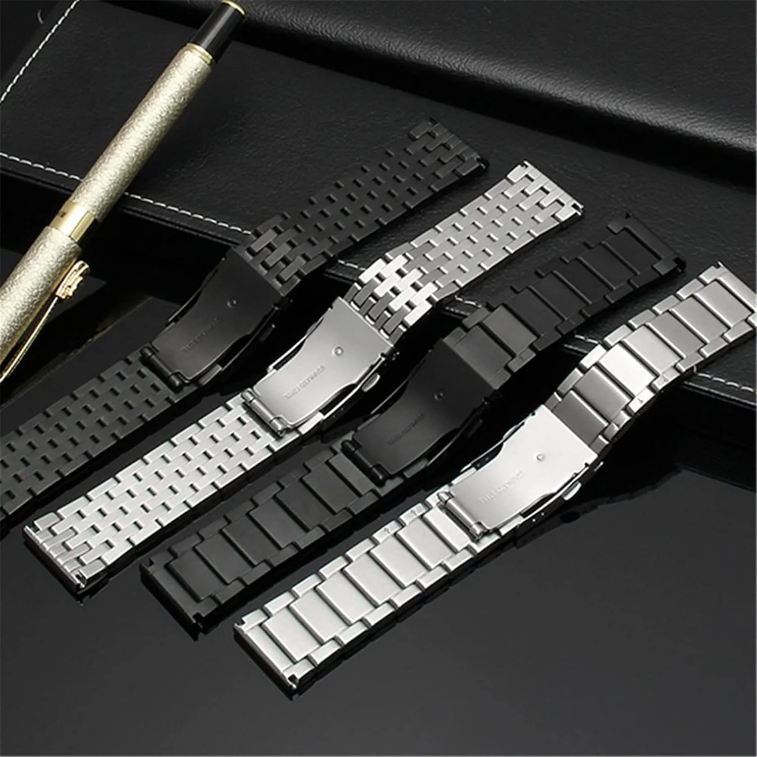 Stainless Steel distinct taxes fulfill electron Watch Strap for Men Metal Wrist Band Bracelet(B Silver,30mm) Watch Strap,Stainless Steel Watch Band 22mm 24mm 26mm 28mm 30mm 