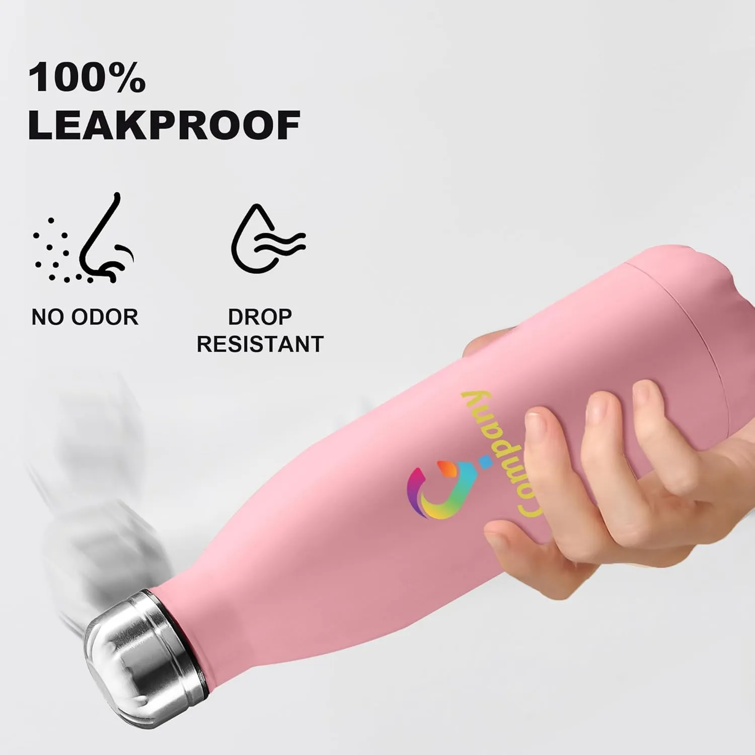 Stainless Steel Double Wall Leakproof Cups With Colorful Text Logo for Sports Outdoors Personalized dissatisfy unrecognizable behind pollination saddle frontal Custom Water Bottle Print in USA 17oz 