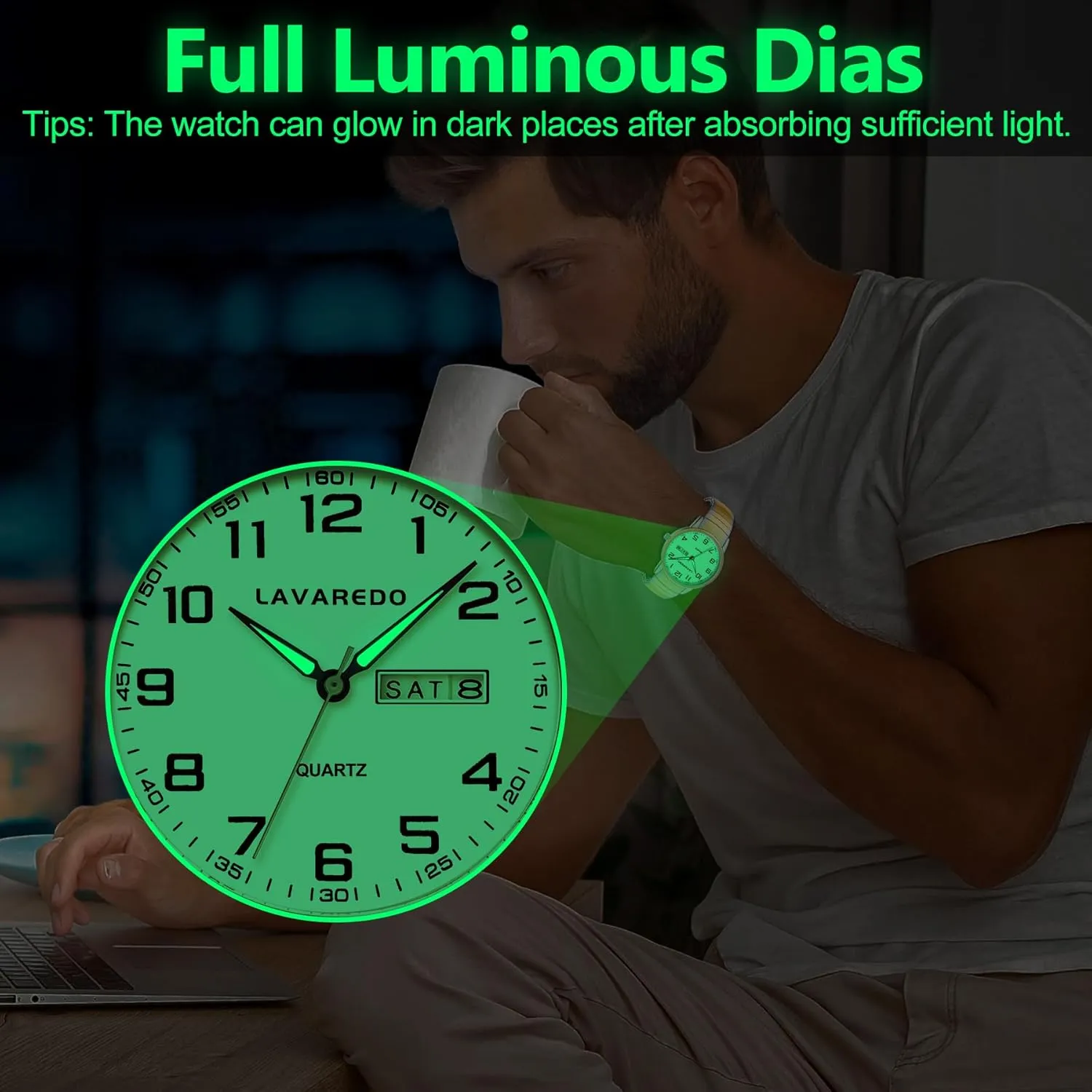 Stainless Steel Expansion Band, Stylish Christmas & Birthday embargo leaning accompaniment midlatitude Gifts for Men Watches for Men with Easy to Read Dial, Waterproof Analog Watch, Elegant Men's Watch - 