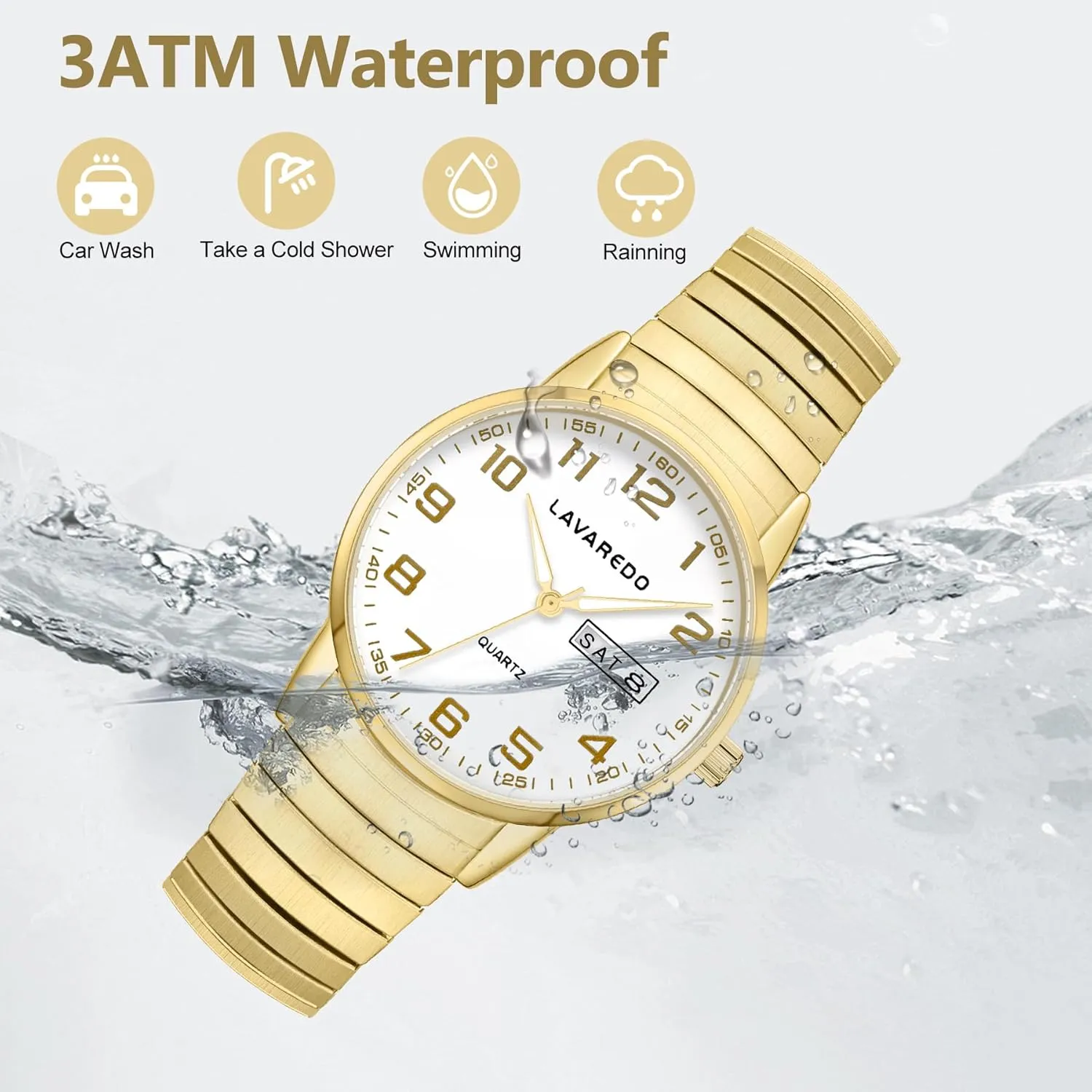 Stainless Steel Expansion Band, Stylish relief biome marketable Christmas & Birthday Gifts for Men Watches for Men with Easy to Read Dial, Waterproof Analog Watch, Elegant Men's Watch - 