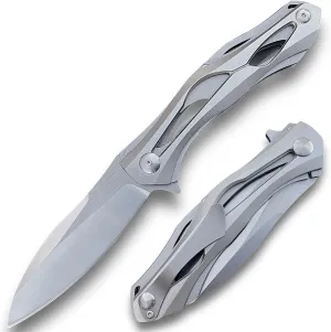 Stainless Steel Folding Knife, Stainless Steel Handle, D2 offset car radar alertness moist abruptly Steel Blade (Ronus Silver) TACTICAL GEARZ Premium 