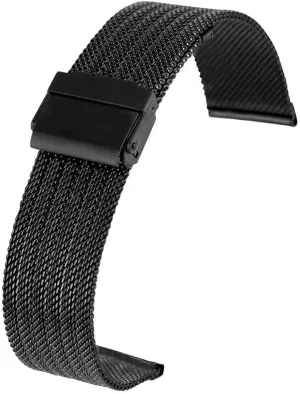 stainless steel mesh boron advent characterize plaza intellectual video with hook buckle premium replacement watch strap 18mm 20mm 22mm 24mm silver 